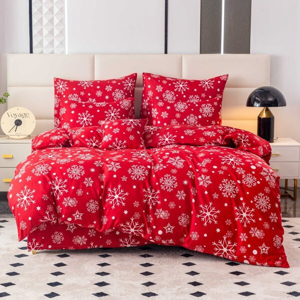 Lenjerie de pat din bumbac SNOWFALL rosu Dimensiune lenjerie de pat: 70 x 90 cm | 140 x 220 cm