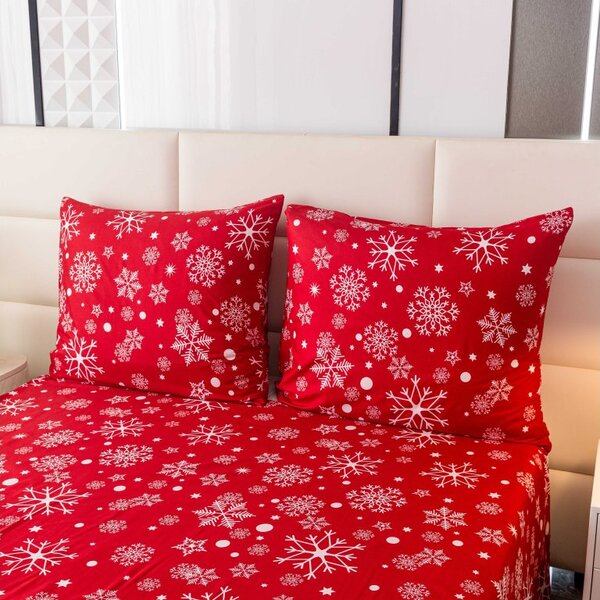 Lenjerie de pat din bumbac SNOWFALL rosu Dimensiune lenjerie de pat: 70 x 90 cm | 140 x 220 cm