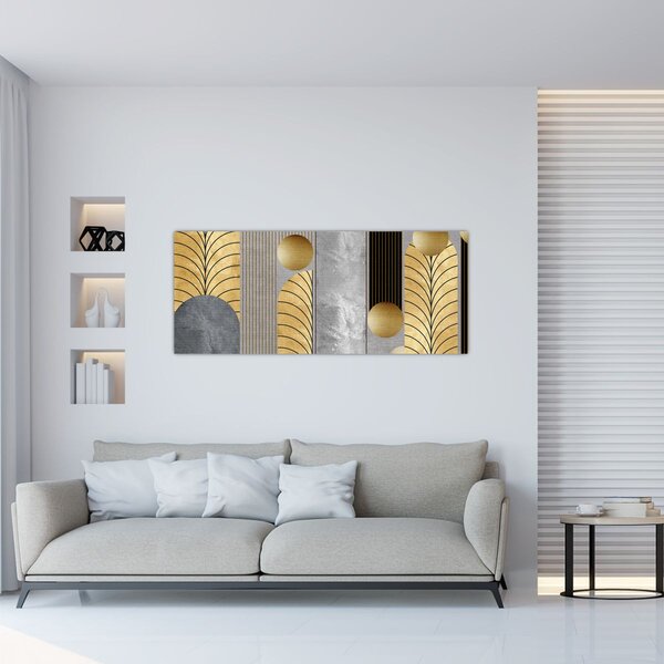 Tablou - Decorațiuni de aur (120x50 cm)