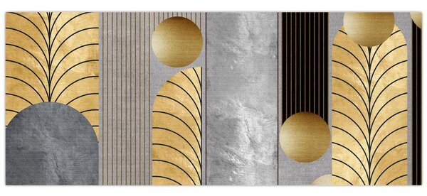 Tablou - Decorațiuni de aur (120x50 cm)