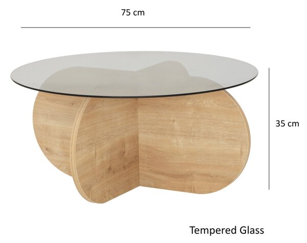 Măsuţă de cafea Bubble Stejar 75x35x75 cm