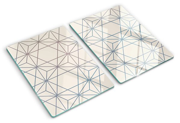 Tocător din sticlă Geometrie cu triunghiuri și linii