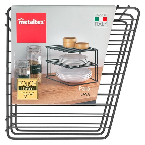 Raft suplimentar negru din oțel inoxidabil 25x25 cm Palio – Metaltex