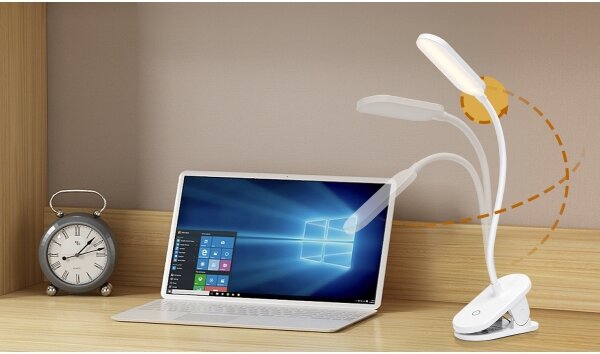 Lampă LED reîncărcabilă dimabilă de masă cu clemă Aigostar LED/2,5W/5V 1200mAh alb