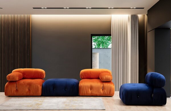 Canapea modulara Bubble Portocaliu 95x95x75 cm