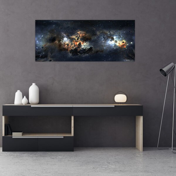 Tablou - Universul cu Nebula (120x50 cm)