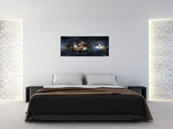 Tablou - Universul cu Nebula (120x50 cm)