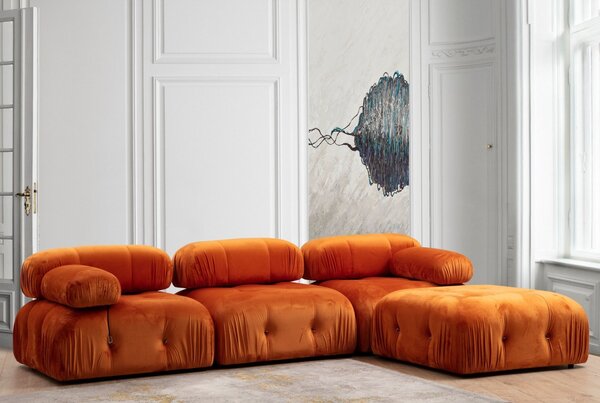 Canapea modulara Bubble Portocaliu 95x95x75 cm