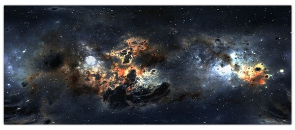 Tablou - Universul cu Nebula (120x50 cm)