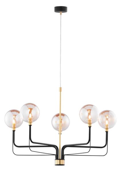 Jupiter 1886 - Lustra pe cablu ERIS 5xG9/14W/230V auriu/negru/bej fumuriu