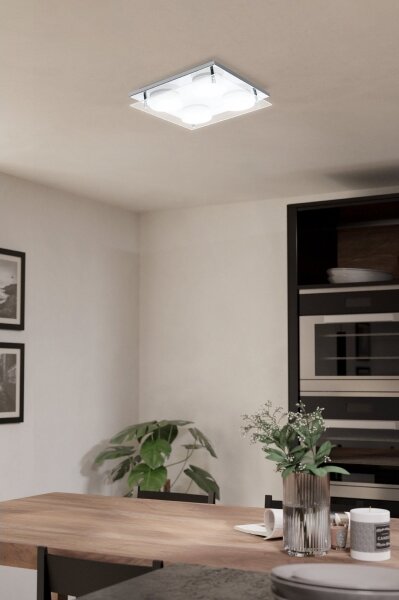 Eglo 75329 - Plafonieră LED ABIOLA, 4 x 6W, 230 V, crom lucios