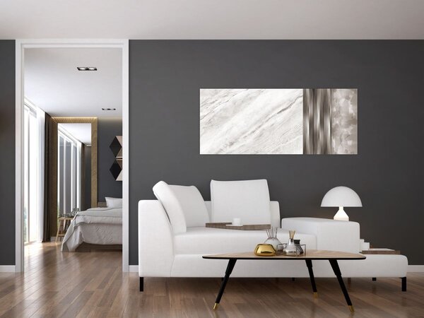 Tablou - Marmură cu linii argintii (120x50 cm)