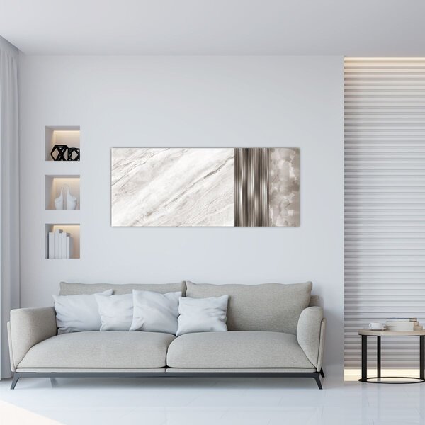 Tablou - Marmură cu linii argintii (120x50 cm)