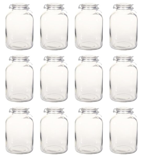 Borcane din sticlă cu închidere ermetică, 12 buc., 5 L