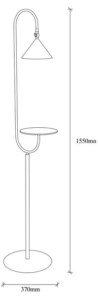 Lampadar Lik Negru 37x30x155 cm