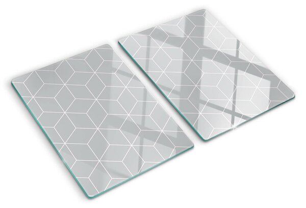Tocător din sticlă Grilă geometrică hexagonală