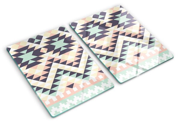 Tocător sticlă Motiv geometric în culori pastelate