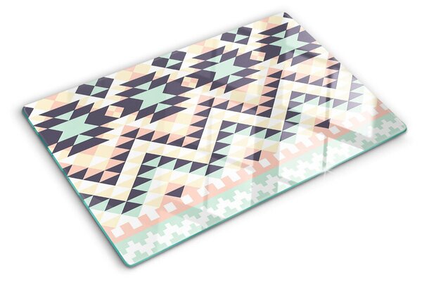 Tocător sticlă Motiv geometric în culori pastelate