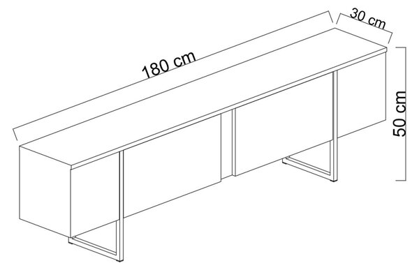 Consola TV Luxe Alb 180x30x50 cm