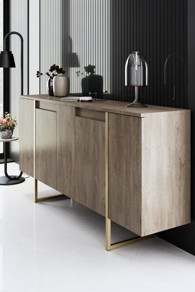 Consolă Luxe Nuc 160x35x80 cm