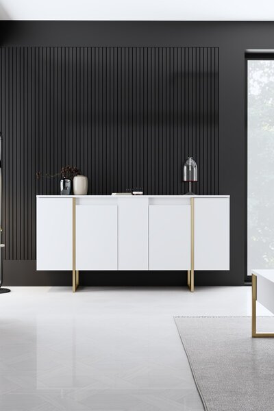 Consola Luxe Alb 160x35x80 cm
