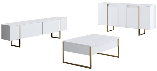 Consola Luxe Alb 160x35x80 cm