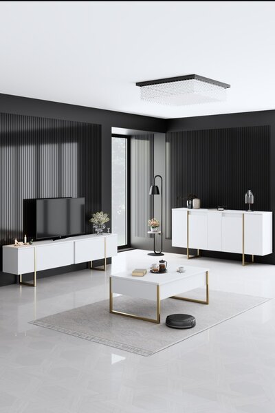 Consola Luxe Alb 160x35x80 cm