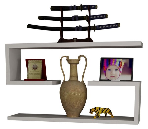 Set 2 rafturi Jenika Alb 60x18x14.5 cm