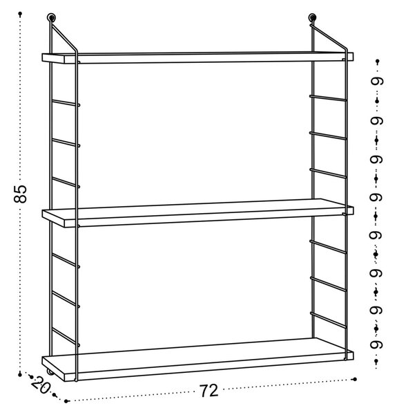 Raft de perete Armoni Alb 72x85x20 cm
