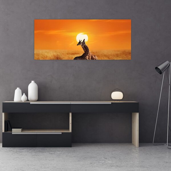 Tablou - Girafe în Parcul Național Serengeti (120x50 cm)