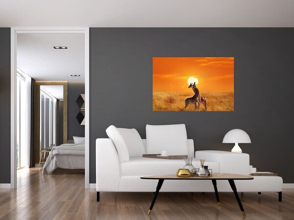 Tablou - Girafe în Parcul Național Serengeti (90x60 cm)