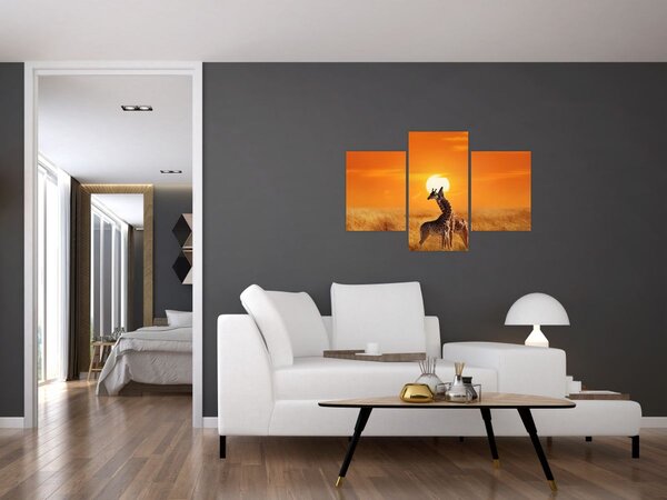 Tablou - Girafe în Parcul Național Serengeti (90x60 cm)