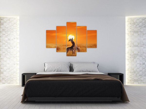 Tablou - Girafe în Parcul Național Serengeti (150x105 cm)