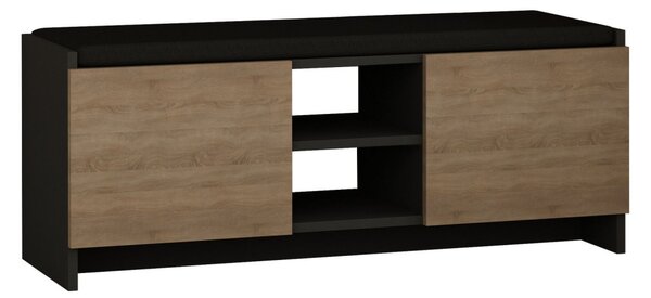 Dulap de pantofi cu banca Zulla Antracit 110x43x37 cm