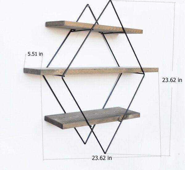 Raft din lemn Wr007 Nuc 60x60x14 cm