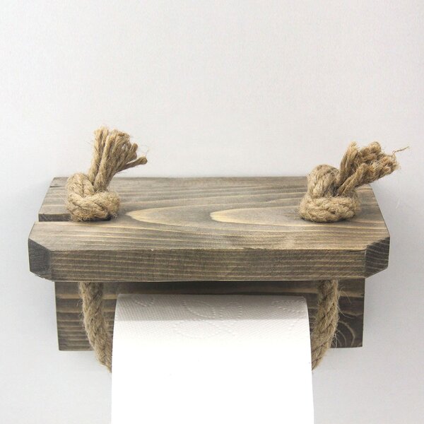 Raft perete, Suport hartie igienica, Elegant Form, UnicUtil, 17 x 10 x 10 cm, Nuc