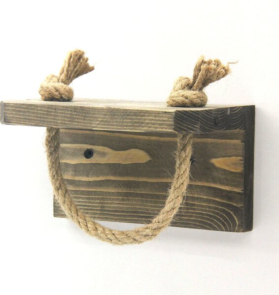 Raft perete, Suport hartie igienica, Elegant Form, UnicUtil, 17 x 10 x 10 cm, Nuc