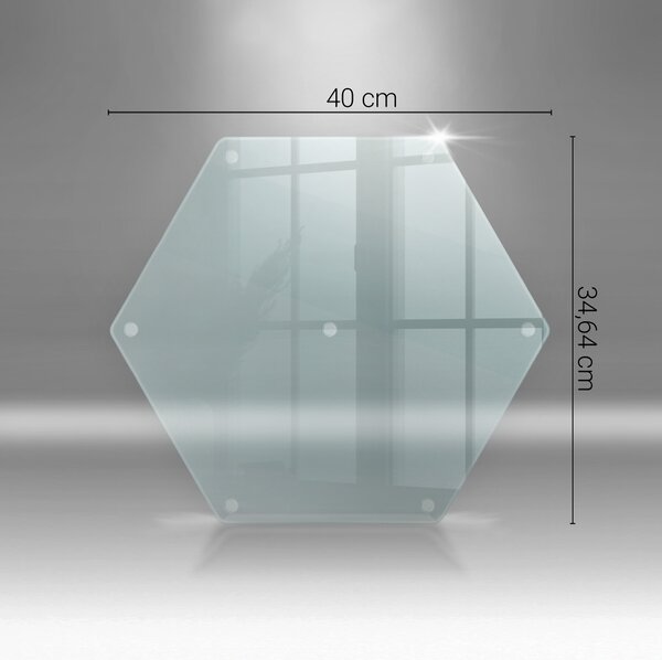 Tocător de bucătărie în formă hexagonală, transparent