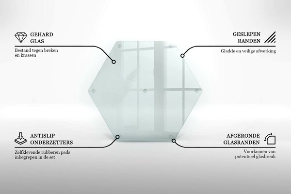 Tocător de bucătărie în formă hexagonală, transparent
