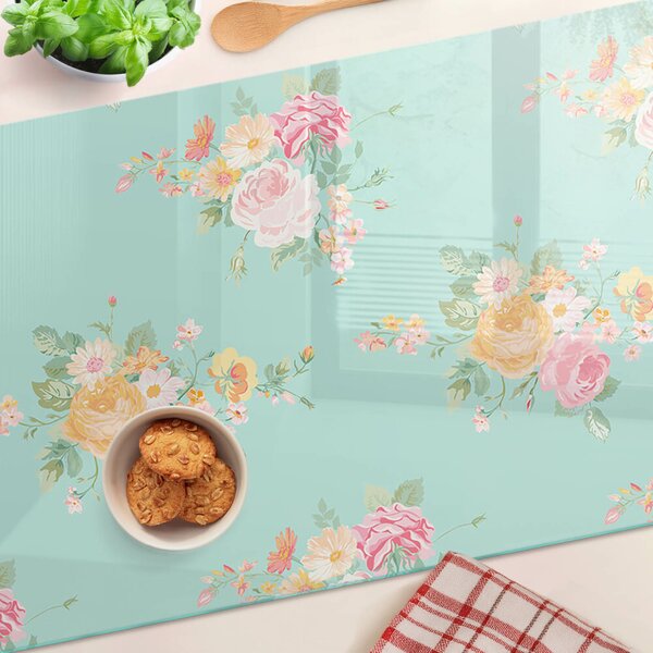 Tocător de bucătărie Model floral în culori pastelate