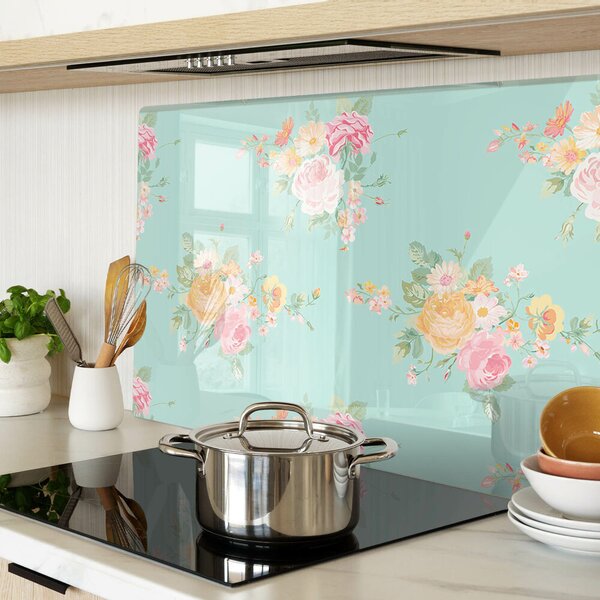 Tocător de bucătărie Model floral în culori pastelate