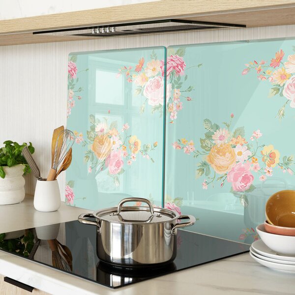Tocător de bucătărie Model floral în culori pastelate