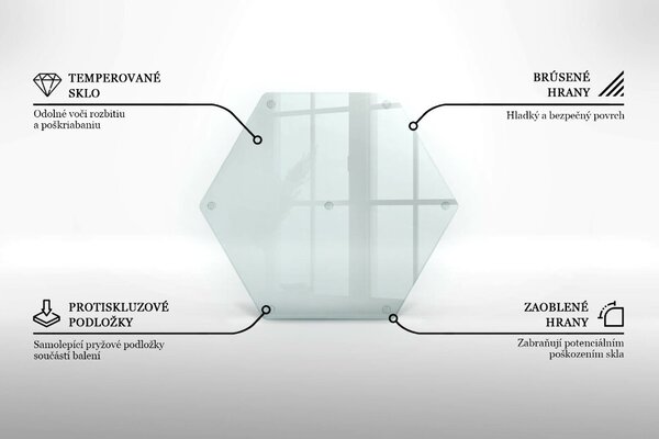 Tocător de bucătărie în formă hexagonală, transparent