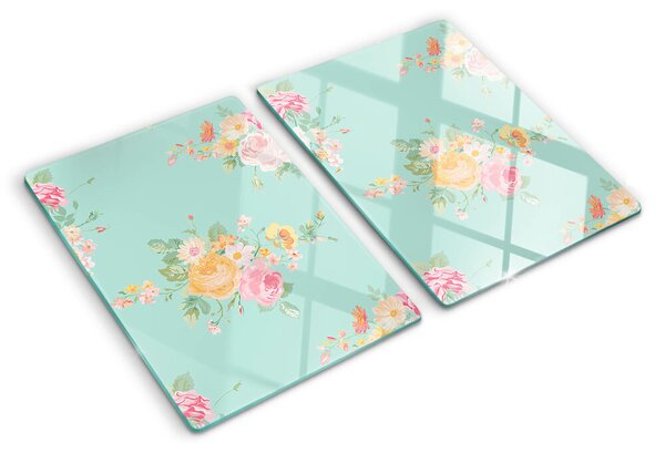 Tocător de bucătărie Model floral în culori pastelate