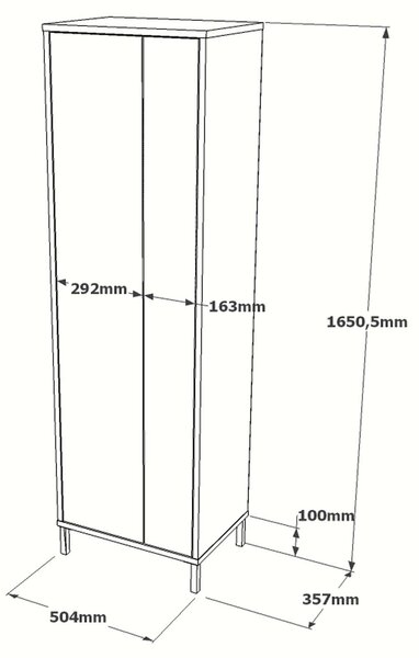 Dulap Baie Compact FR10, Alb, 50x165x35 cm