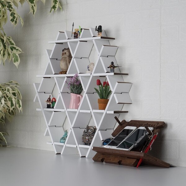 Raft din carton HEXBEYAZ Alb 70x67x11 cm