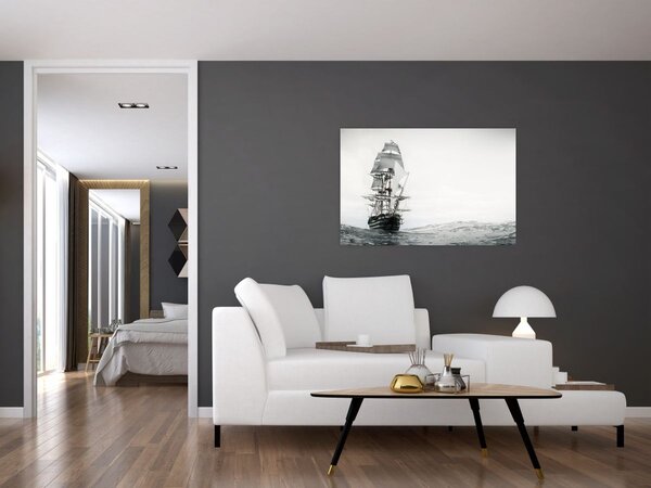 Tablou - O navă care navighează pe ocean (90x60 cm)