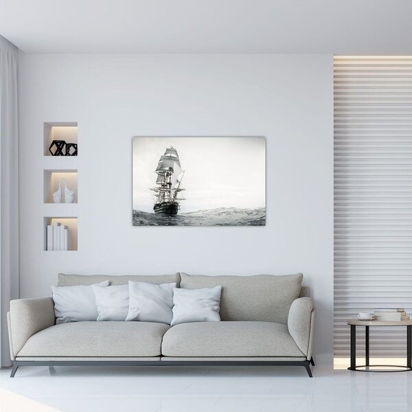 Tablou - O navă care navighează pe ocean (90x60 cm)