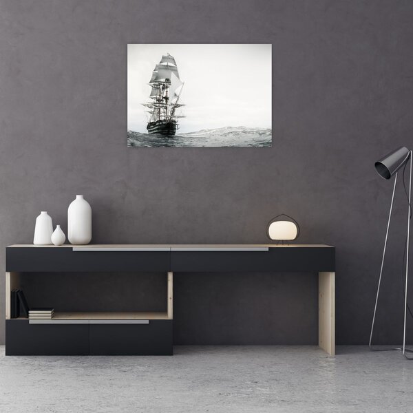 Tablou - O navă care navighează pe ocean (70x50 cm)