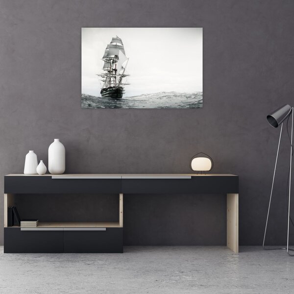 Tablou - O navă care navighează pe ocean (90x60 cm)